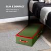 ZOBER Underbed Christmas Ornament Storage Box - Stores 120 3" Ornaments, With Dividers - Tear Proof 600D Oxford Fabric, Ornament Organizer Storage Box, Durable Christmas Containers Holder - Green view 3