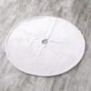 48" Snowy Burlap Christmas Tree Skirt with Doily Cloth view 1