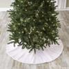 48" Snowy Burlap Christmas Tree Skirt with Doily Cloth view 2