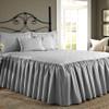 Bedding Empire 20" Drop 3 Piece Quilted Dust Ruffle Bed Skirt/Bed Spread with Pillowsham 100% Egyptian Cotton 500 TC Silver Calking Size view 1