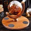 Globe Decanter Set with Etched Whiskey Glasses and Whiskey Stones for Liquor and Spirits view 2
