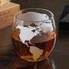Globe Decanter Set with Etched Whiskey Glasses and Whiskey Stones for Liquor and Spirits view 3