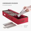 ZOBER Underbed Christmas Ornament Storage Box - Stores 120 3" Ornaments, With Dividers - Tear Proof 600D Oxford Fabric, Ornament Organizer Storage Box, Durable Christmas Containers Holder - Red view 4