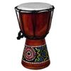 8" Maroon Red and Black Drum Jembe Aborigine Design view 1