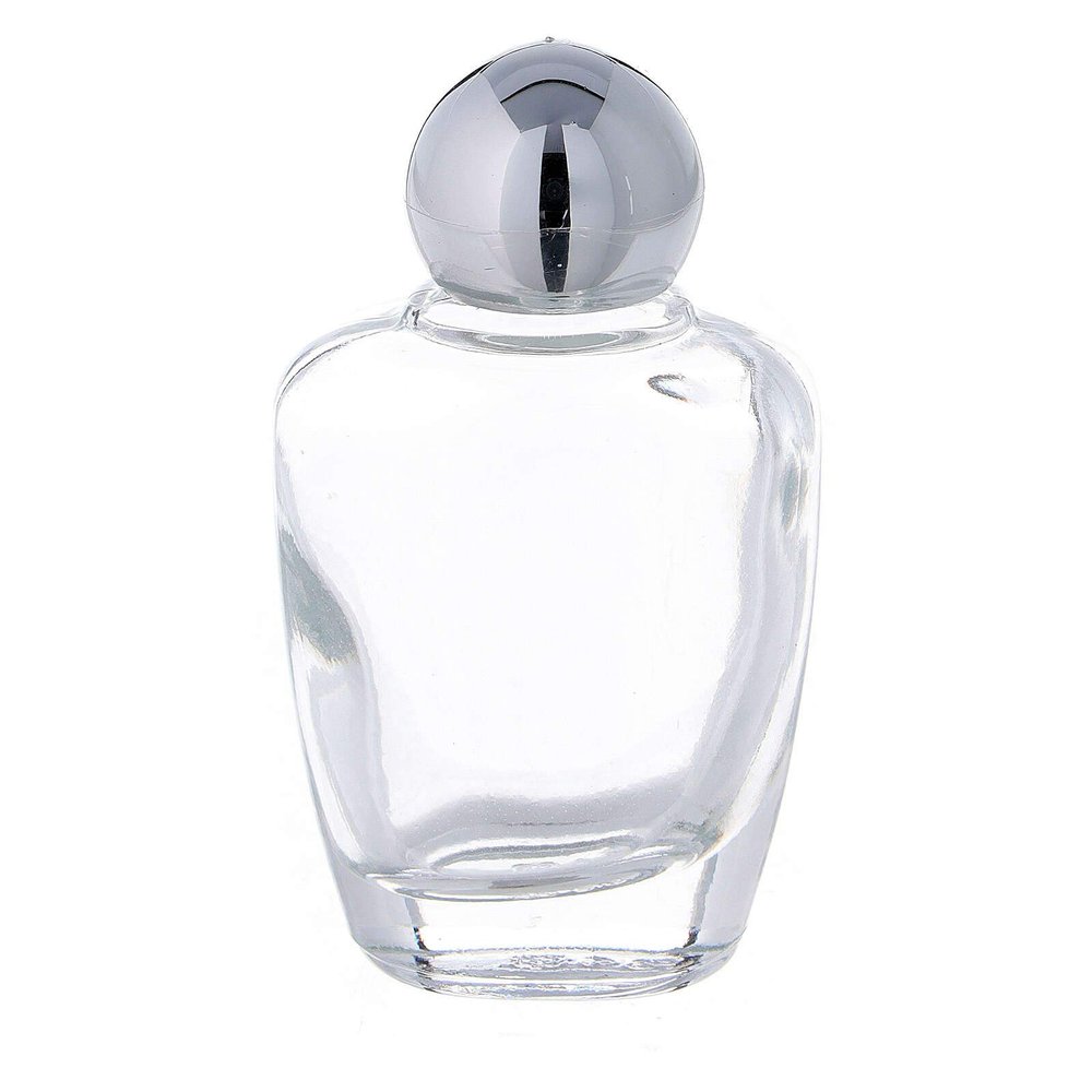 Holy Water Glass Container, 15 ml with Silver Cap (50 pcs Pack)