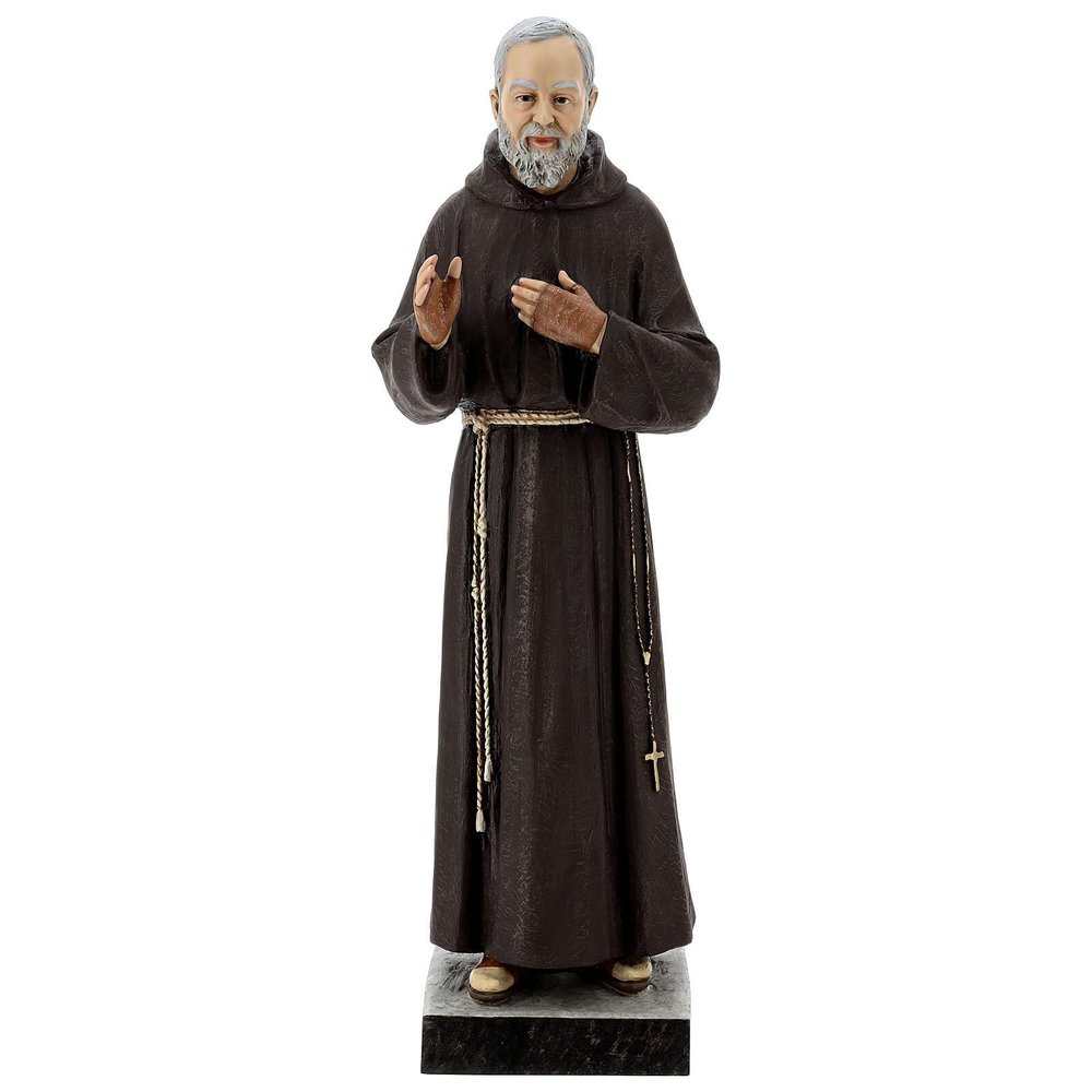 Padre Pio Statue, 82 cm Colored Fiberglass