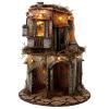 Holyart Illuminated Apartment Block with Round Base 25x25 cm, Neapolitan Nativity view 1