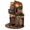 Holyart Illuminated Apartment Block with Round Base 25x25 cm, Neapolitan Nativity view 3