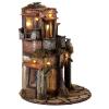 Holyart Illuminated Apartment Block with Round Base 25x25 cm, Neapolitan Nativity view 4