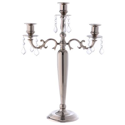 Candle Holder 3 Branches 55 cm Tall, Nickel