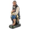 Holyart Kneeling Farmer with hat in Plaster, for 40 cm Arte Barsanti Nativity view 3