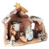 Holyart Stable 15x15x10 cm, with 6 cm Nativity in Painted Deruta Terracotta view 3