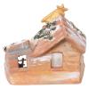Holyart Stable 15x15x10 cm, with 6 cm Nativity in Painted Deruta Terracotta view 4