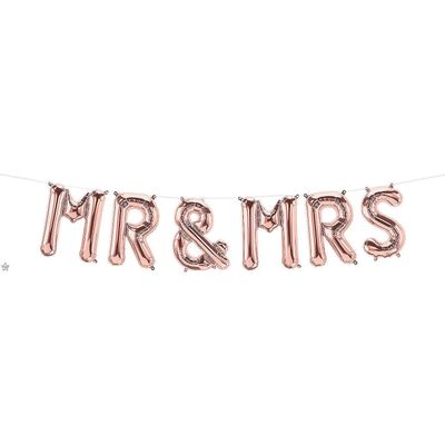 Mr & Mrs Rose Gold Mylar Balloon Kit - Party Decor - 1 Piece