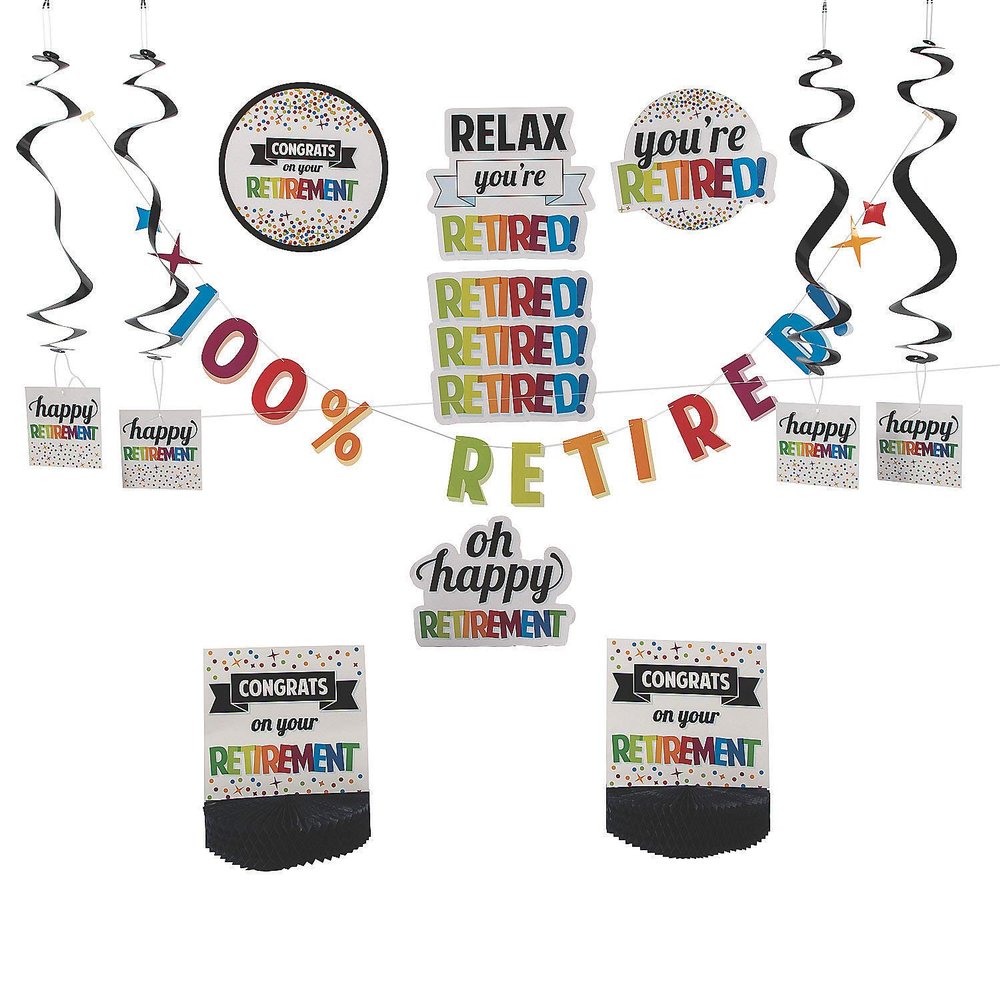Fun Express Retirement Party Decorating Kit - Party Decor - 12 Pieces