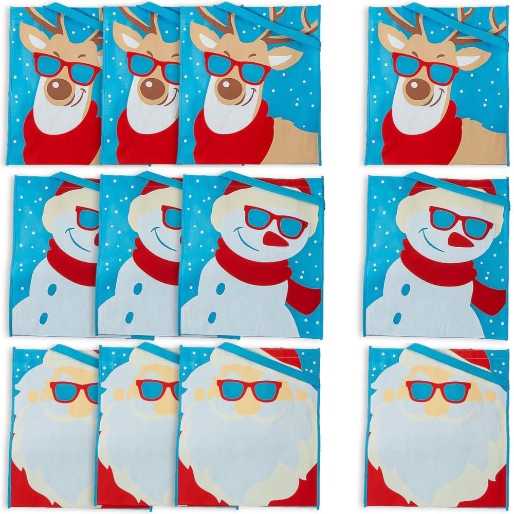 Fun Express Cool Christmas Charachter Totes - Apparel Accessories - 12 Pieces
