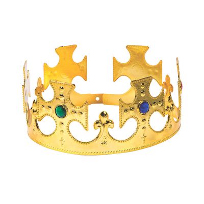 Fun Express Gold Jeweled Crowns - Apparel Accessories - 12 Pieces