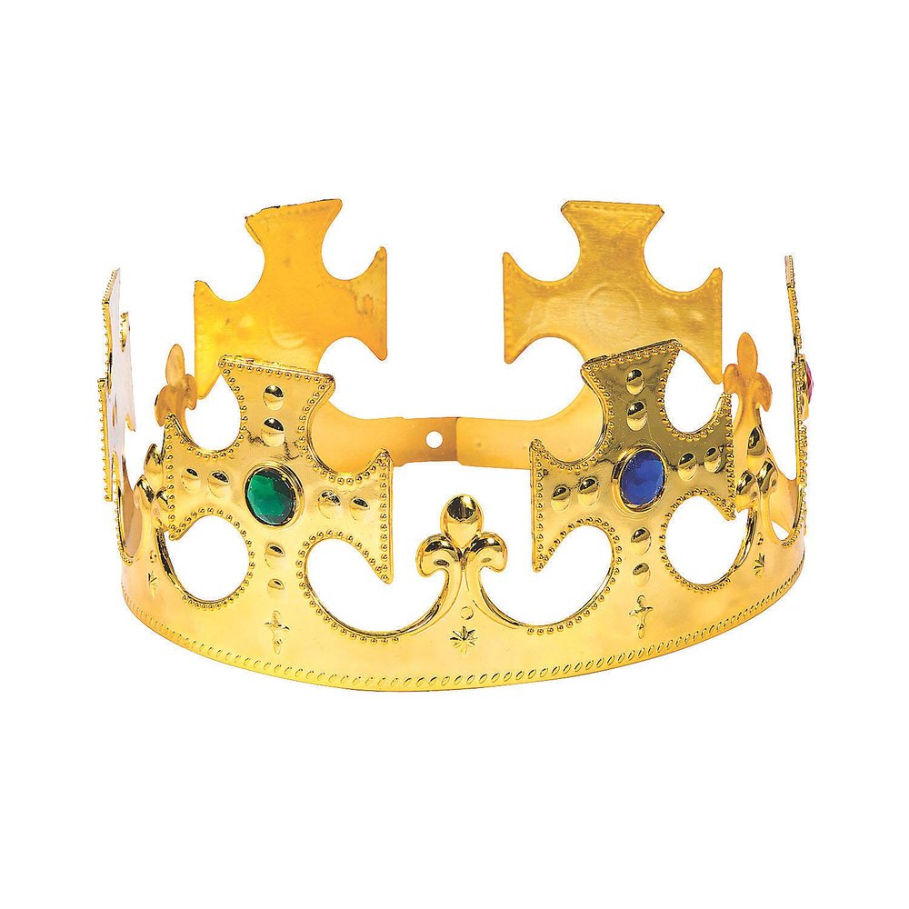 Fun Express Gold Jeweled Crowns - Apparel Accessories - 12 Pieces