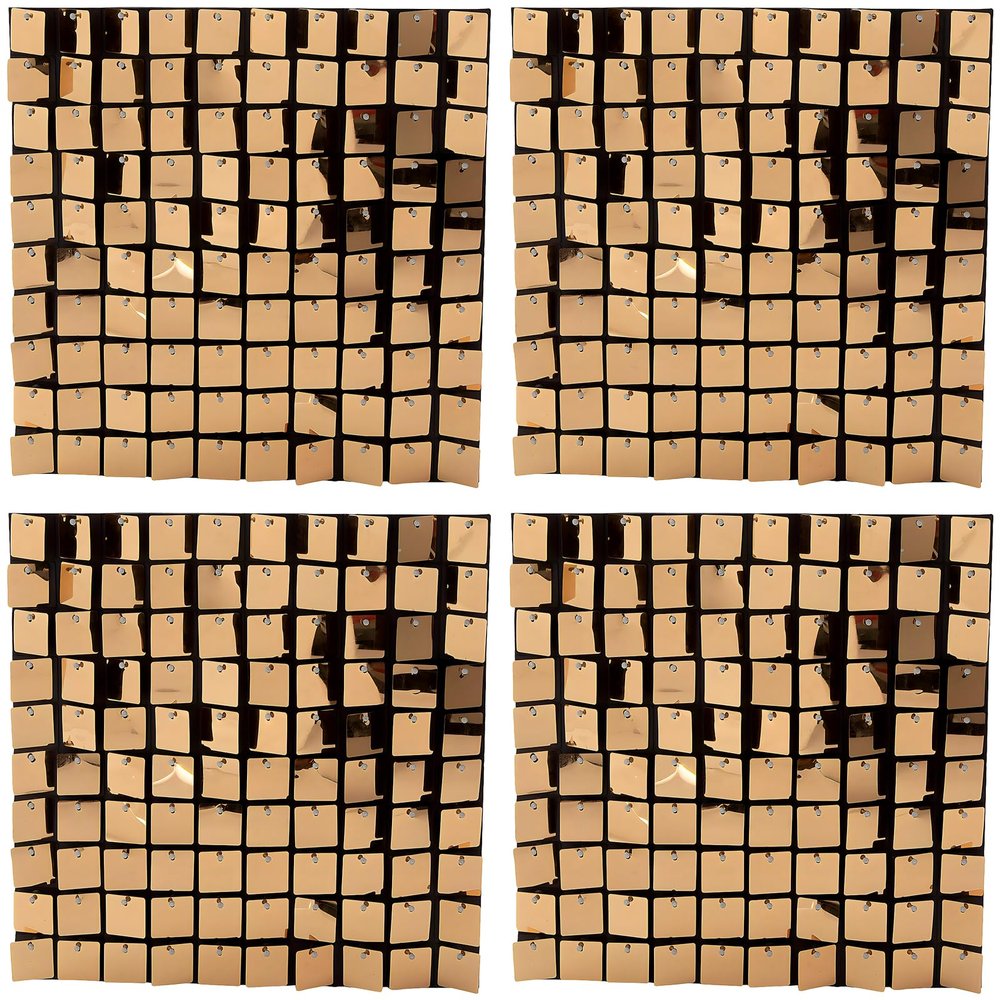 Fun Express Sequin Shimmer Wall Panel  Gold Party Decor for Weddings Special Occasions and Event Backdrops  Elegant Wall & Photo Booth Backdrop Perfect for Tables Walls and More  4 Pieces