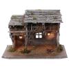 Holyart Nativity Stable, Luhe Model in Wood with Lights and fire, for 14-15 cm Nativity view 1