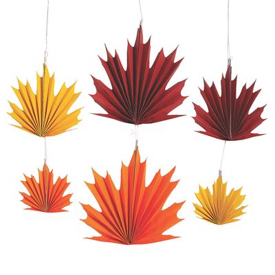 Fall Leaves Hanging Decorations - Party Decor - 6 Pieces