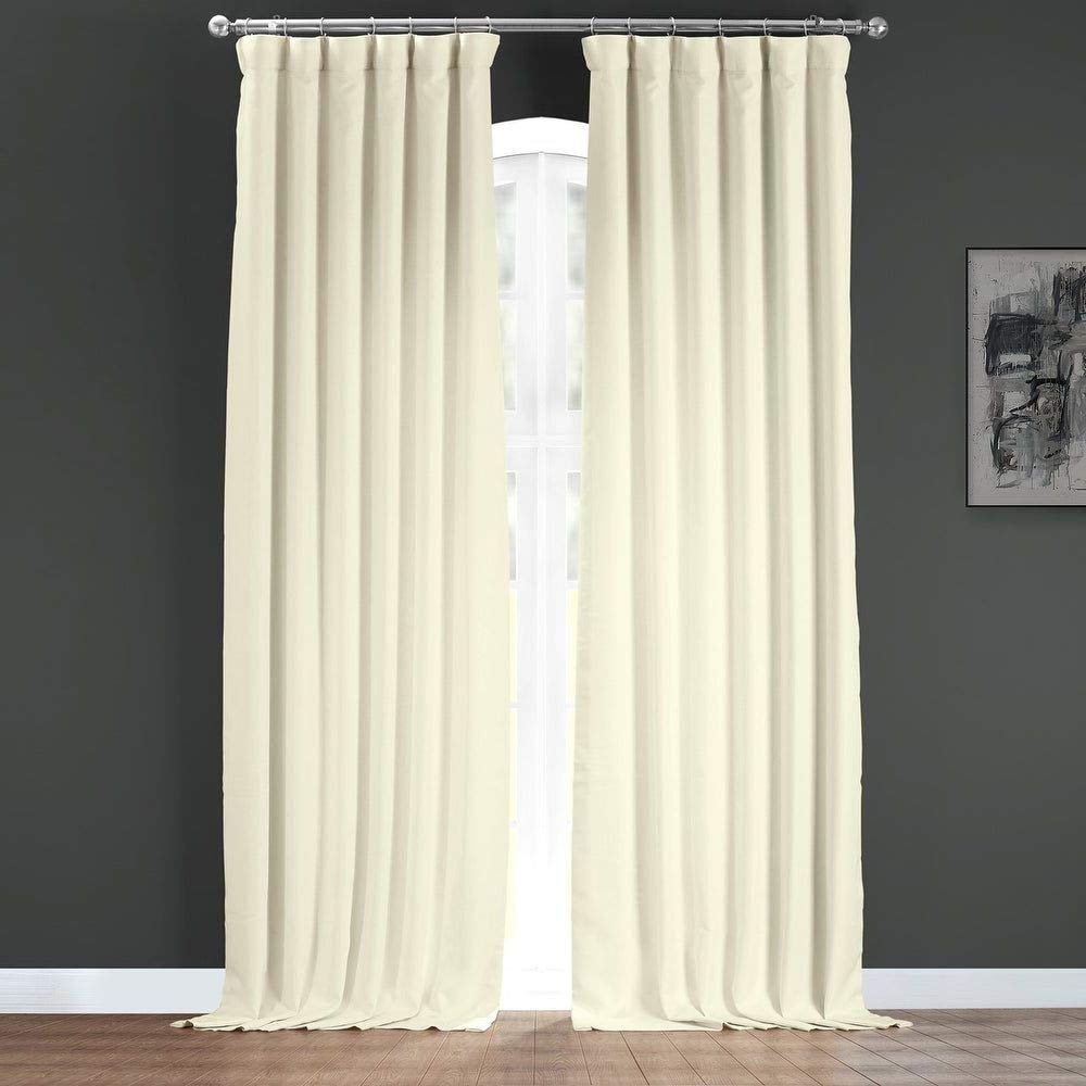 1 Piece Modern Gravity Ivory Faux Linen Curtains | Beautifully Drape Luxurious Textured Weave Textured 50 X 96 Inch Curtains | Light-Filtering Polyester Sophisticated Rod Pocket Living Room Curtains