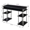 Convenience Concepts Designs2Go No Tools Student Desk with Charging Station and Shelves, Black view 3