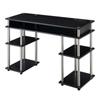 Convenience Concepts Designs2Go No Tools Student Desk with Charging Station and Shelves, Black view 4
