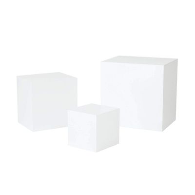 Fun Express White Buffet Table Risers, Set of 3, Made of Wood - Small/Medium/Large Size - Party, Wedding andHome Decor