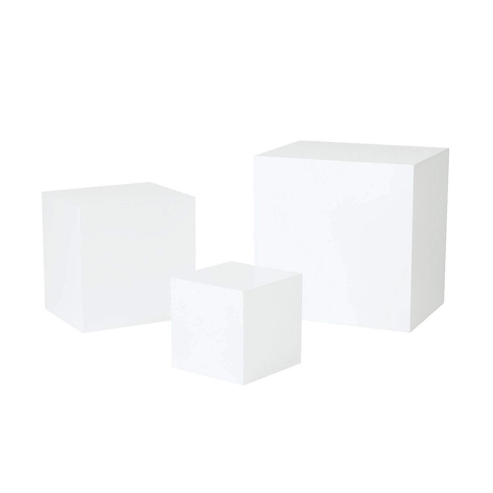 Fun Express White Buffet Table Risers, Set of 3, Made of Wood - Small/Medium/Large Size - Party, Wedding andHome Decor