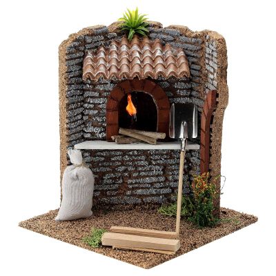 Holyart Corner Brick Oven Figurine with LED Flame, 15x15x15 cm 10-12 cm Nativity