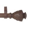 A&F Rod Dcor - Cambria 1" Faux Wood Curtain Rod 120-170 inch - Dark Walnut view 2