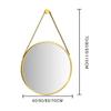 60CM Diameter Round Wall Mirror with Hanging Rope Metal Framed HD Bathroom Mirror with Complete Kit for Vanity, Bedroom(Gold) view 2