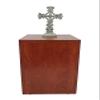 FixtureDisplays 11.5X11.5X36" AppleWood Cube Pedestal Display Glorifier Riser Stand 10045-11.5X11.5X16" view 1
