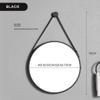 15.7 Inch Gold Wall Hanging Mirror Decor Round Mirror Wall-Mounted Circle Metal Mirror with Wrought Iron Chain for Home Bathroom Bedroom,Black view 2
