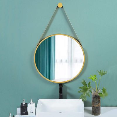 19.7'' Round Hanging Mirror with Chain Metal Circular Wall Mirrors Easy-to-Hang for Bathroom Living Room Hallway Home Decor