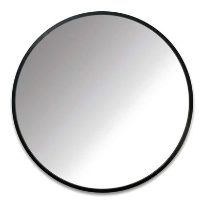 50cm Wall Mounted Round Mirror Modern Metal Framed HD Vanity Mirror for Bathroom, Hallway, Bedroom, Living Room,Black