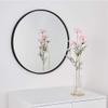 50cm Wall Mounted Round Mirror Modern Metal Framed HD Vanity Mirror for Bathroom, Hallway, Bedroom, Living Room,Black view 2