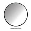 50cm Wall Mounted Round Mirror Modern Metal Framed HD Vanity Mirror for Bathroom, Hallway, Bedroom, Living Room,Black view 4