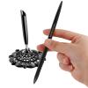 RUTICH Hollow Round Pen Holder Signing Pen Set for Wedding Bridal Opening Ceremony Graduation Offic, Black view 3