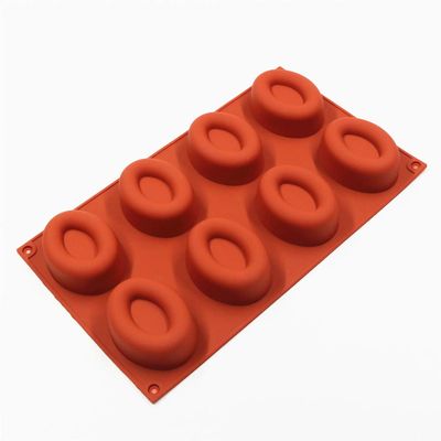 8 cavities oval doughnut shape silicone mold soap moldes chocolate tools fondant molds biscuit mould DIY bakery
