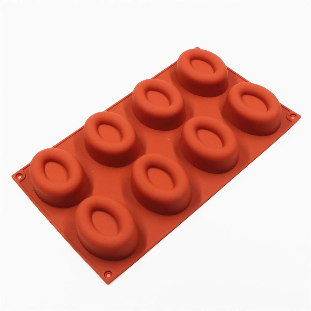 8 cavities oval doughnut shape silicone mold soap moldes chocolate tools fondant molds biscuit mould DIY bakery