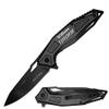 GIFTS INFINITY Customized Engraved Pocket Folding Knife - Groomsmen Wedding Party Monogrammed (Black Metal) view 1