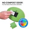 iTouchless Stainless Steel Compost Bin 1.6 Gallon Includes AbsorbX Odor Filter System, Pest-Proof, Titanium Rust-Free Space-efficient Slim Oval Shape 6 Liter Kitchen Countertop Trash Can view 4