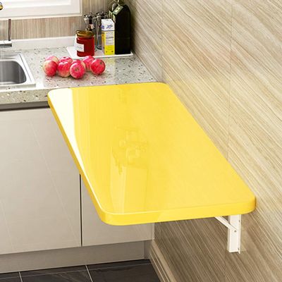 Wall Mounted Drop-Leaf Table - Folding Wall Table - Computer Kitchen Dining Desk, Bright Piano Paint with Brackets