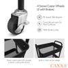 CAXXA 3-Tier Rolling Metal Storage Organizer - Mobile Utility Cart, Kitchen Cart with Caster Wheels (Black) view 3