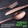 Copper/Rose Gold Silverware Set, OGORI 40-Piece Stainless Steel Flatware Set, Kitchen Utensil Set Service for 8, Mirror Polished Tableware Cutlery Set for Home and Restaurant, Dishwasher Safe view 4