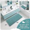 Yimobra Long Bathroom Rugs Non Slip Washable 44x24 Inch - Ultra Soft Absorbent Chenille Bath Mat, Quick Dry Shaggy Floor Carpet for Tub Shower, Teal Blue Home Decor Accessories view 2