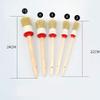 Wakauto 5pcs Pig Hair Auto Detailing Brush for Car Care Soft Bristle Round Head Cleaning Brush for Wheels Air Vents and Interior White Bristle view 2