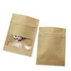 PABCK 500 Pack 2.7x3.5inch (Inner Size 2.36x2.36 inch) Clear WindowBrown Kraft Paper for Zip Seed Packets Lock Food Storage Bags Zipper Lock Seeds Envelopes Resealable Heat Seal Pouch Coffee Packet view 1